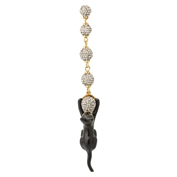 KATE SPADE • House Cat Linear Mismatched Crystal Earrings - Picture 2 of 5